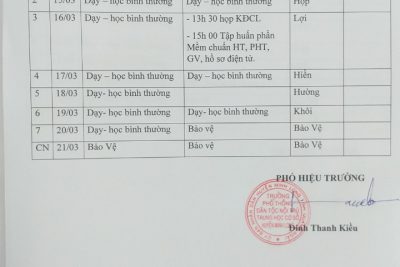 Công tác tuần 26