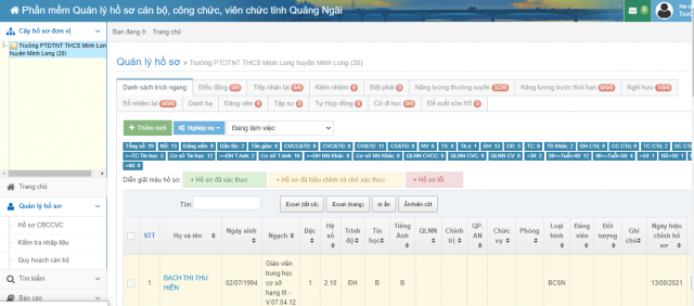 Phần mềm quản lý CBCCVC